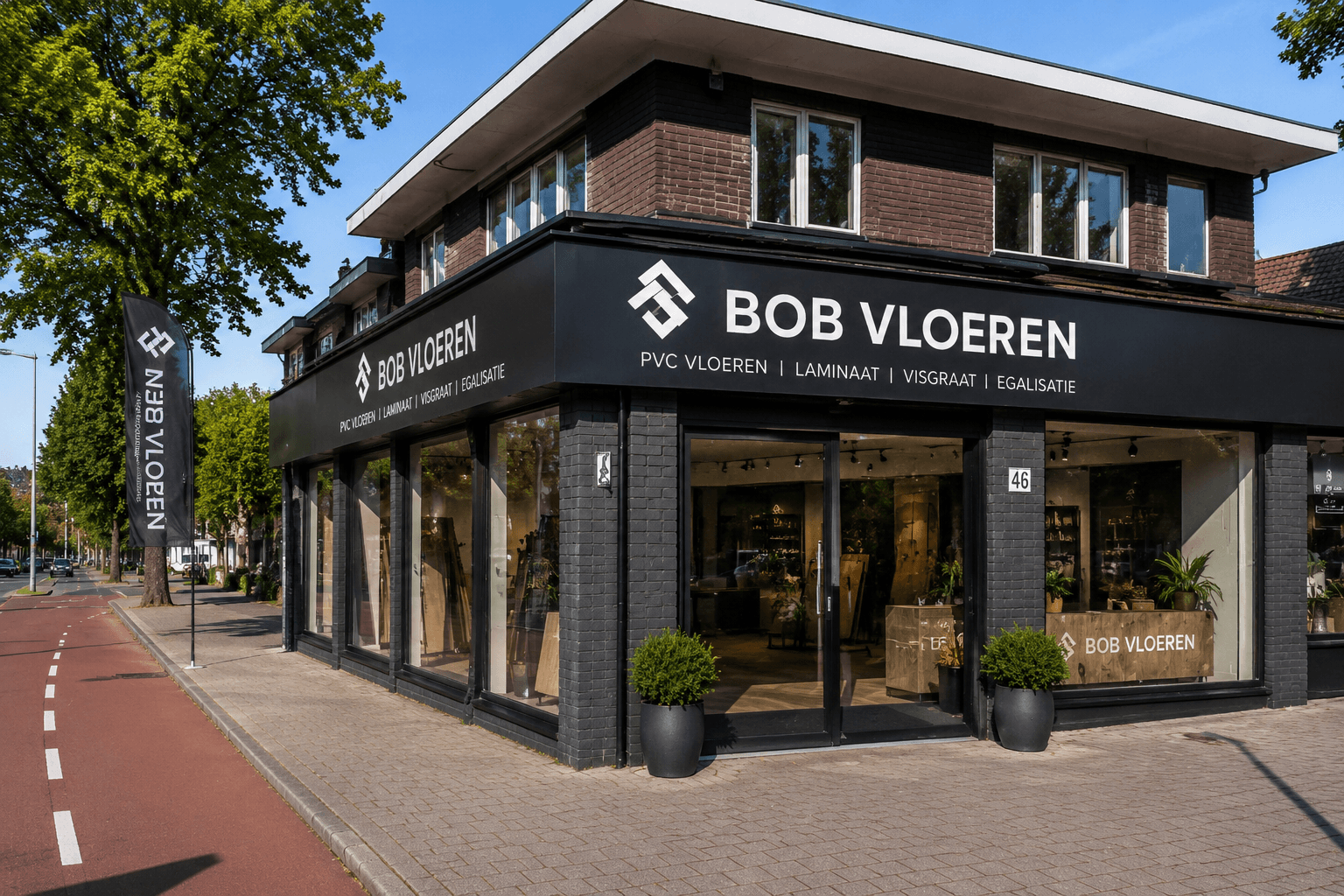 Buitenkant van de BOBVloeren winkel
